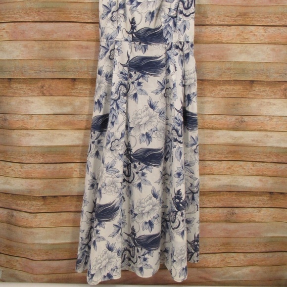 Breeches Blue/Off-White Sleeveless Back-Button Dress 4 - Picture 2 of 16